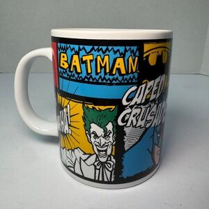 DC Comics "Caped Crusader" Batman & Joker Comic Art Ceramic Coffee Mug Vandor‎